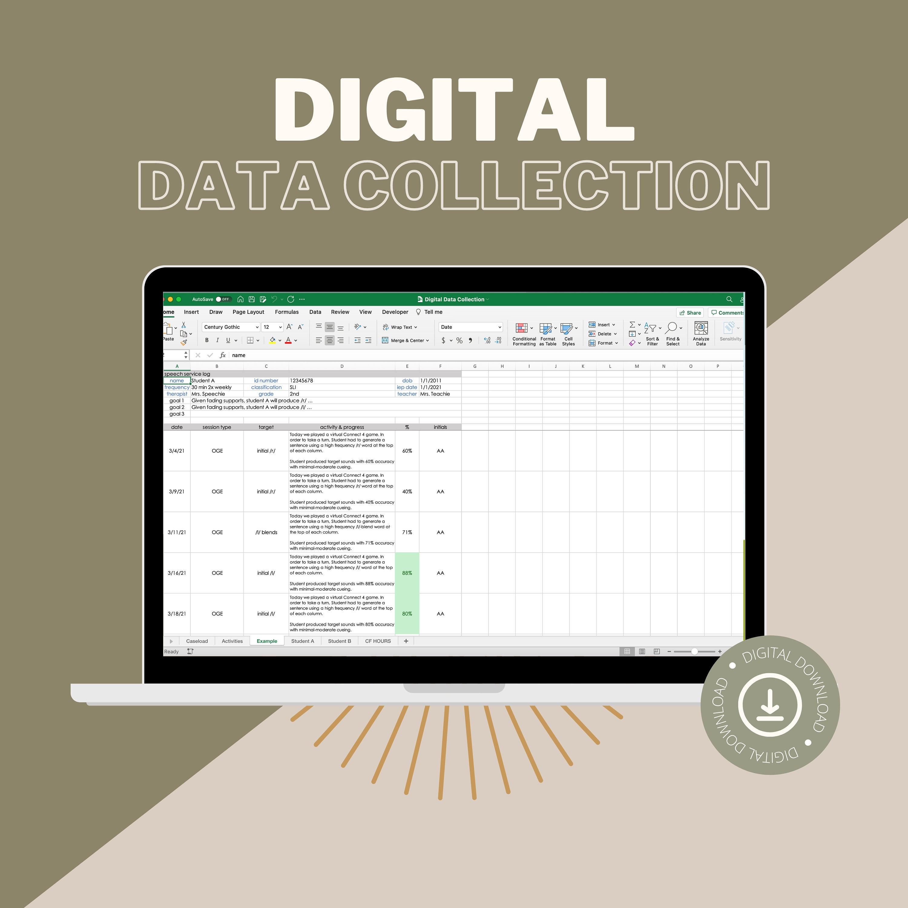 Data Collection Excel Examples Digital Data Collection (EXCEL and GOOGLE SHEETS) - Etsy