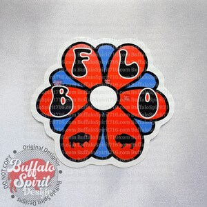 Groovy Buffalo Sticker, Buffalo Flower Sticker, Buffalo Decal, Buffalo ny, Buffalo Sports Sticker, Buffalo gift, Buffalo Stocking Stuffer