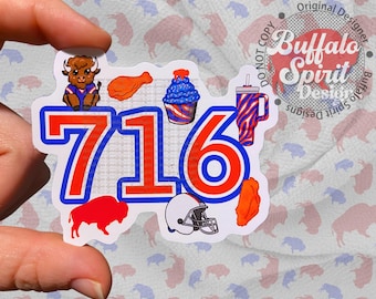 Buffalo Football Sticker, 716 Vinyl Decal