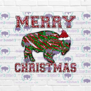 Merry Christmas PNG, Buffalo png, Christmas DTF design, Buffalo Christmas Shirt png, Buffalo Tumbler design, Glitter Christmas PNG