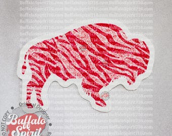 Pretty Pink Buffalo Sticker, Buffalo NY Sticker, Lets Go Buffalo Sticker, Gift for Buffalo Fan, Buffalo Girl Sticker, Faux glitter Buffalo