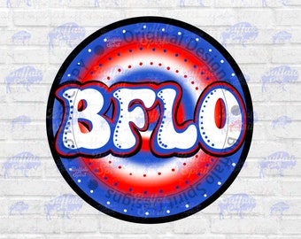 Groovy BFLO Buffalo Football PNG, Game Day Shirt Design (Digital Download)
