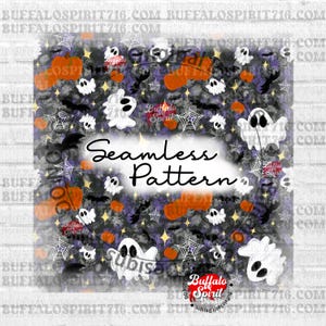 Halloween Seamless Pattern PNG Bundle, Spooky Seamless Pattern, Ghost Seamless pattern, Halloween digital paper Cute Halloween Seamless File