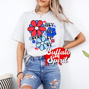 Buffalo Shirt, Hey Ey Ey Groovy Flowers, Buffalo Sweatshirt, Buffalo Football shirt, Gift for Buffalo Fan, Lets Go Buffalo Tailgating shirt