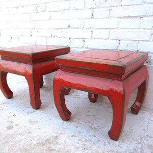 China antique small stool antique red traditional image 3