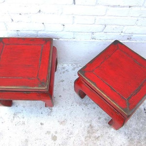 China antique small stool antique red traditional image 2