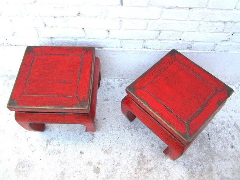 China antique small stool antique red traditional image 2