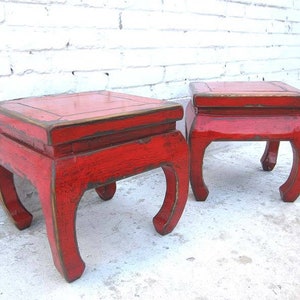 China antique small stool antique red traditional image 1