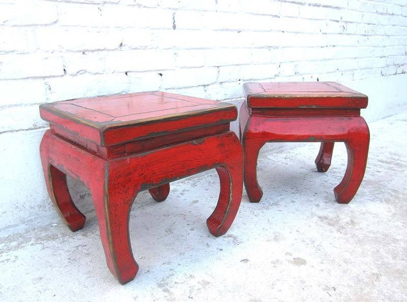 China antique small stool antique red traditional image 1