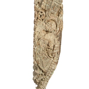 India 1920 grand carved teak sculpture on metal image 4