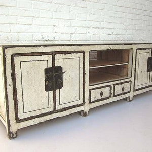 China shabby chic Lowboard for flat screen TV pine image 2