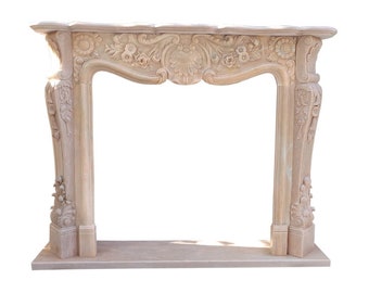 Fireplace facade rose -colored marble fireplace