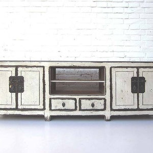 China shabby chic Lowboard for flat screen TV pine image 1