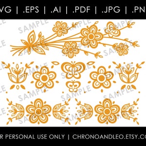 Pyrex Corning Butterfly Gold .pdf .svg .ai .eps .jpg .png | Cricut Silhouette Graphics | 1950s Retro Vintage Downloadable Digital Designs