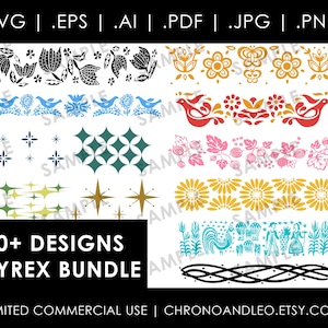 SUPER pack Pyrex de 60+ MODÈLES .pdf .svg .ai .eps .jpg .png | Graphiques Cricut Silhouette | Modèles numériques téléchargeables vintage