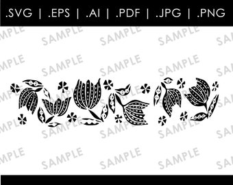 Projekt Vintage Black Tulips: grafika inspirowana Pyrexem (pobranie cyfrowe)