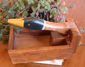 Solid Wood Hand Carved Vintage Mallard Duck Decoy Nut Cracker QUACKer Hunter Gift