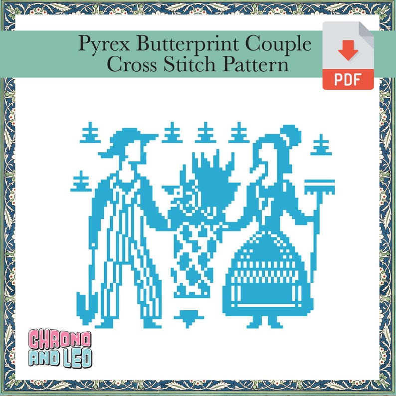 Pyrex Amish Butterprint Couple Cross Stitch Pattern Digital Download - Etsy