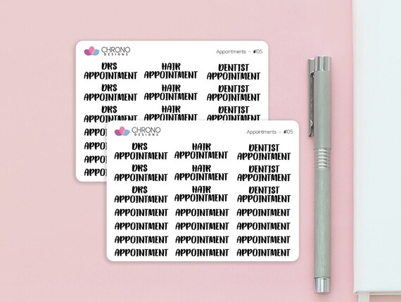 Doctor Appointment Hair Appointment Cursive Planner Stickers For Erin Condren Happy Planner Filofax Kikik And Midori