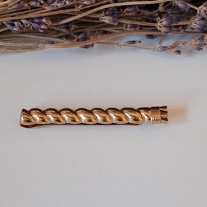 Vintage SWANK Gold Toned Rope Tie Bar, Tie Clip, Mid Century 1950s