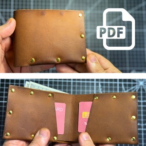 Seamless leather wallet only rivets