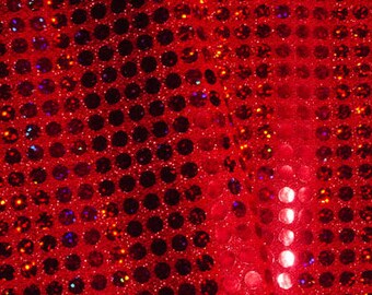 Red Sequined fabric 5 yards in length 8493