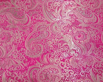 Brokat Paisley pink-silber