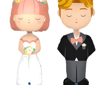 Folienballon Braut Bräutigam Brautpaar Hochzeit 132cm