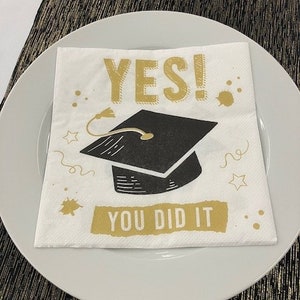 20 Servietten Yes you did it Abitur Prüfung Doktor Master Bachelor Doktorhut