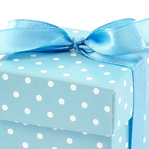 10 Geschenkboxen blau mit Schleife