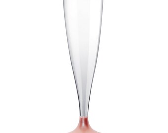 10 Sekt-Gläser Plastik mit Fuß matt rosegold - umweltverträglich und wiederverwendbar