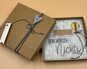 Grußkarte  aus Filz (Wolle)   Geldgeschenk  Geschenkbox  Gutscheinbox