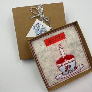 Grußkarte  aus Filz (Wolle)   Geldgeschenk  Geschenkbox  Gutscheinbox Geburtstag