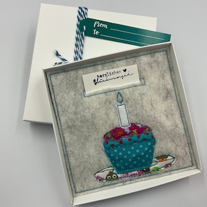 Grußkarte  aus Filz (Wolle)   Geldgeschenk  Geschenkbox  Gutscheinbox Geburtstag