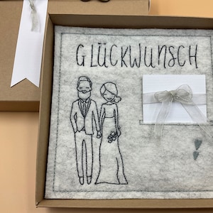 Geschenkbox zur Hochzeit mit Filzkarte Geldgeschenkbox   Gutscheinbox ... Glückwunsch..