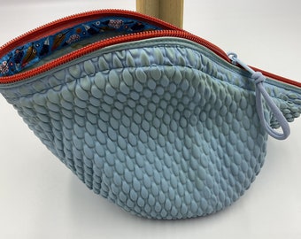 absolutes Einzelstück *Bademützen-Beutel  - Kulturtasche  Waschbeutel, Badekappentasche, ausgeprägter Shabby Look  Farbe Türkis/Blau