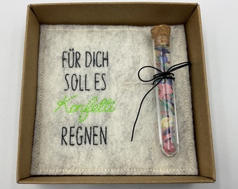 Grußkarte  aus Filz (Wolle)   Geldgeschenk  Geschenkbox  Gutscheinbox