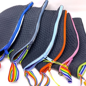 Bademützen-Beutel  - Kulturtasche - Kosmetiktäschchen, Waschbeutel, Tasche, Badekappentasche, Shabby  Farbe SChwarz