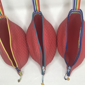 Bademützen-Beutel  - Kulturtasche - Kosmetiktäschchen, Waschbeutel, Tasche, Badekappentasche, Shabby Look  Farbe helles PUDERROT