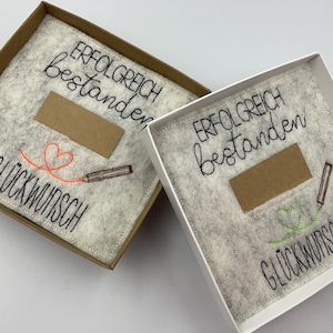 Geschenk zur bestandenen Prüfung  Abschluss Anerkennung   Schriftfarbe Anthrazit