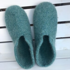 Felt slippers slippers sea green knitted slippers in several sizes image 5