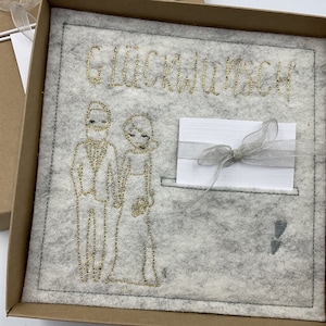 Geschenkbox zur Hochzeit mit Filzkarte Geldgeschenkbox   Gutscheinbox ... Glückwunsch..