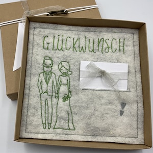 Geschenkbox zur Hochzeit mit Filzkarte Geldgeschenkbox   Gutscheinbox ... Glückwunsch..