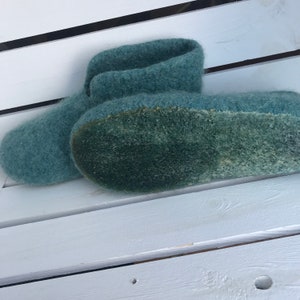 Felt slippers slippers sea green knitted slippers in several sizes image 3