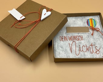 Grußkarte  aus Filz (Wolle)   Geldgeschenk  Geschenkbox  Gutscheinbox