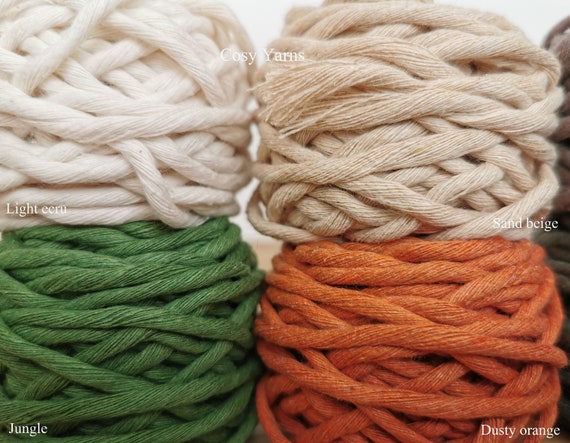 Macrame Cotton cord 3mm - twisted, 5-20 metres, soft single strand cotton cord , decorative cord for DIY craft home,crocheting, jewellery