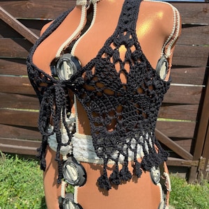 Boho Crochet Flower Vest – Handcrafted Festival Fashion, Bohemian Summer Layer, Gift for Free Spirit & Boho Lovers