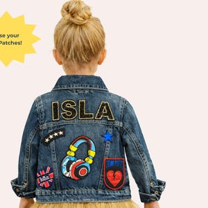 Personalized Girls Denim Jacket | Sewn Patch Jean Jacket