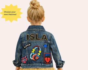 Personalized Girls Denim Jacket | Sewn Patch Jean Jacket