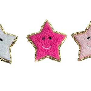 Chenille Stars Patch | Pink Star Patch | Sticker Star Patch | Iron Star Patch